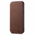 For iPhone 15 Pro Max Suteni J06 Retro Matte Litchi Texture Leather MagSafe Phone Case(Brown) - 2