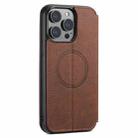 For iPhone 15 Pro Max Suteni J06 Retro Matte Litchi Texture Leather MagSafe Phone Case(Brown) - 3