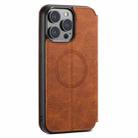 For iPhone 15 Pro Max Suteni J06 Retro Matte Litchi Texture Leather MagSafe Phone Case(Khaki) - 3