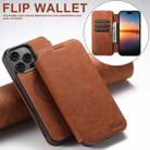 For iPhone 16 Pro Suteni J06 Retro Matte Litchi Texture Leather MagSafe Phone Case(Khaki) - 3