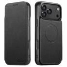 For iPhone 17 Pro Max Suteni J06 Retro Matte Litchi Texture Leather MagSafe Phone Case(Black) - 1