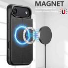 For iPhone 17 Air Suteni J06 Retro Matte Litchi Texture Leather MagSafe Phone Case(Black) - 3
