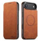 For iPhone 17 Air Suteni J06 Retro Matte Litchi Texture Leather MagSafe Phone Case(Khaki) - 1