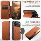 For iPhone 17 Suteni J06 Retro Matte Litchi Texture Leather MagSafe Phone Case(Khaki) - 3
