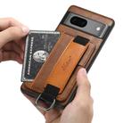 For Googel Pixel 8a Suteni H13 Card Wallet Wrist Strap Holder PU Phone Case(Brown) - 3