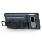 For Googel Pixel 8a Suteni H13 Card Wallet Wrist Strap Holder PU Phone Case(Blue) - 2