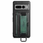 For Googel Pixel 8 Suteni H13 Card Wallet Wrist Strap Holder PU Phone Case(Black) - 1