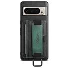 For Googel Pixel 9 Suteni H13 Card Wallet Wrist Strap Holder PU Phone Case(Black) - 1