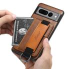 For Googel Pixel 9 Suteni H13 Card Wallet Wrist Strap Holder PU Phone Case(Brown) - 3