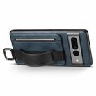 For Googel Pixel 9 Suteni H13 Card Wallet Wrist Strap Holder PU Phone Case(Blue) - 2
