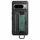 For Google Pixel 9 Pro XL Suteni H13 Card Wallet Wrist Strap Holder PU Phone Case(Black) - 1