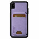 For iPhone X / XS Suteni H02 Litchi Leather Card Wallet Stand Back Phone Case(Purple) - 1