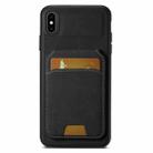 For iPhone XS Max Suteni H02 Litchi Leather Card Wallet Stand Back Phone Case(Black) - 1