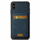 For iPhone XS Max Suteni H02 Litchi Leather Card Wallet Stand Back Phone Case(Blue) - 1