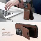 For iPhone 16 Suteni H02 Litchi Leather Card Wallet Stand Back Phone Case(Brown) - 3