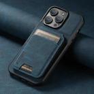 For iPhone 16 Suteni H02 Litchi Leather Card Wallet Stand Back Phone Case(Blue) - 2