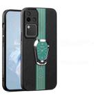 For vivo S18 Pro Magnetic Litchi Leather Back Phone Case with Holder(Green) - 1