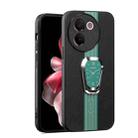 For  vivo Y200i Magnetic Litchi Leather Back Phone Case with Holder(Green) - 1