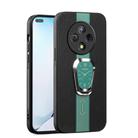 For vivo Y300 Pro Magnetic Litchi Leather Back Phone Case with Holder(Green) - 1