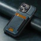 For iPhone 13 Pro Max Suteni H03 Oil Wax Leather Wallet Stand Back Phone Case(Blue) - 2