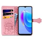 For Tecno Camon 18 Premier Cat and Dog Embossed Leather Phone Case(Pink) - 3