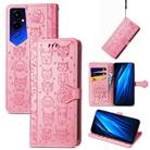For Tecno Pova 4 Pro Cat and Dog Embossed Leather Phone Case(Pink) - 1