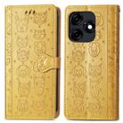 For Tecno Pova Neo 2 Cat and Dog Embossed Leather Phone Case(Yellow) - 2