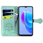 For Tecno Spark 10 Cat and Dog Embossed Leather Phone Case(Green) - 3
