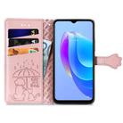 For Tecno Spark 10C Cat and Dog Embossed Leather Phone Case(Rose Gold) - 3