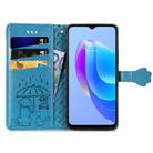 For Tecno Spark 20 Cat and Dog Embossed Leather Phone Case(Blue) - 3