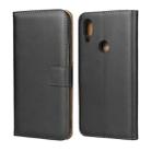 Leather Horizontal Flip Holster for Xiaomi Redmi 7 , with Magnetic Clasp and Bracket and Card Slot and Wallet(Black) - 1