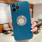 For iPhone 15 Pro Diamond Frosted Glass PC Phone Case(Dark Blue) - 1