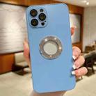 For iPhone 13 Pro Diamond Frosted Glass PC Phone Case(Baby Blue) - 1