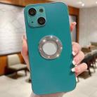 For iPhone 13 Diamond Frosted Glass PC Phone Case(Green) - 1