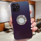 For iPhone 11 Pro Max Diamond Frosted Glass PC Phone Case(Purple) - 1