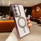 For Samsung Galaxy S23 5G Diamond Gradient Plated MagSafe TPU Phone Case(Purple) - 1
