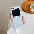 For Samsung Galaxy  Z Flip4 Spring Garden Epoxy TPU Phone Case(F06 Blue and White Flowers) - 1