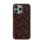 For iPhone 15 3D Weave TPU Phone Case(Dark Brown) - 1