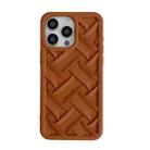 For iPhone 14 Pro Max 3D Weave TPU Phone Case(Caramel) - 1