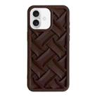 For iPhone 16 3D Weave TPU Phone Case(Dark Brown) - 1