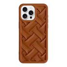 For iPhone 16 Pro 3D Weave TPU Phone Case(Caramel) - 1