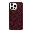 For iPhone 16 Pro 3D Weave TPU Phone Case(Wine red) - 1