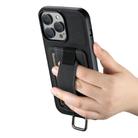 For iPhone 15 Pro Max Suteni H13 Litchi Leather Wrist Strap Wallet Back Phone Case(Black) - 3