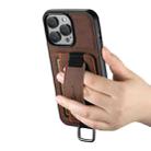 For iPhone 15 Pro Max Suteni H13 Litchi Leather Wrist Strap Wallet Back Phone Case(Brown) - 3