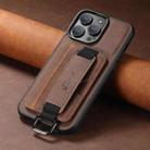 For iPhone 13 Pro Max Suteni H13 Litchi Leather Wrist Strap Wallet Back Phone Case(Brown) - 2