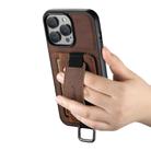 For iPhone 13 Pro Suteni H13 Litchi Leather Wrist Strap Wallet Back Phone Case(Brown) - 3