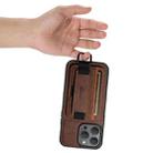 For iPhone 12 / 12 Pro Suteni H13 Litchi Leather Wrist Strap Wallet Back Phone Case(Brown) - 5
