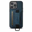For iPhone 11 Pro Max Suteni H13 Litchi Leather Wrist Strap Wallet Back Phone Case(Blue) - 1