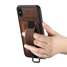 For iPhone X / XS Suteni H13 Litchi Leather Wrist Strap Wallet Back Phone Case(Brown) - 3