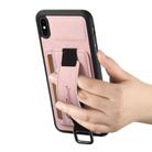 For iPhone X / XS Suteni H13 Litchi Leather Wrist Strap Wallet Back Phone Case(Pink) - 3